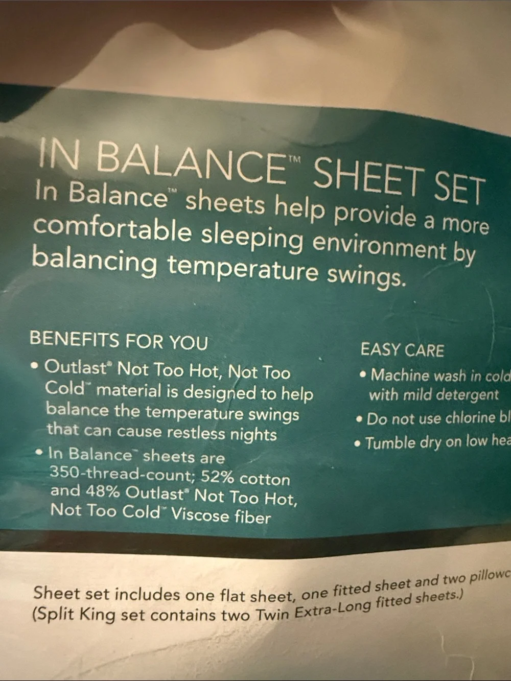 King Size In Balance Sheet Set,  Missing Fitted Sheet - White